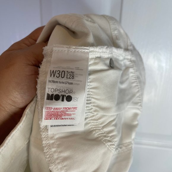 TopShop Moto Jamie Distressed White Jeans W30 L28 Petite - Picture 9 of 11